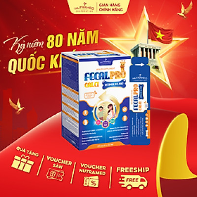 Siro Fecalpro Calci vitamin K2-MK7 hỗ trợ bổ sung Canxi, Vitamin D cho xương chắc khỏe (20 gói) - Nutramed