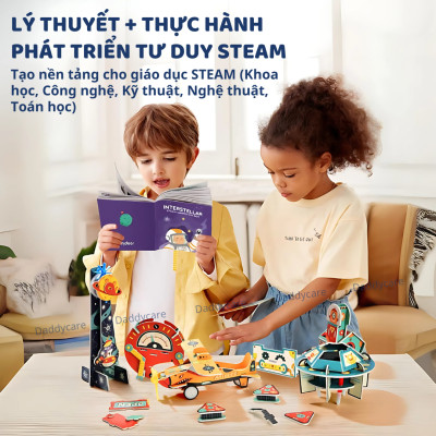 Đồ chơi lắp ráp mô hình lắp ghép robot vũ trụ, Đồ chơi khoa học Stem cho bé 5,6,7,8,9,10 tuổi Mideer stembox