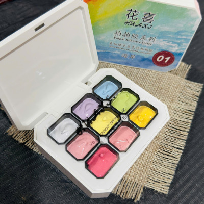Set Gel Dặm Huaxi 9 Màu Số 01 Nhiều Màu Siêu Xinh Chất Đặc Mịn Không Cần Pha Bột Làm Nail Mùa Hè Phong Cách Hàn Quốc