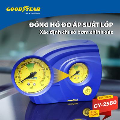 Máy Bơm Lốp Xe GOODYEAR GY-2580 Mini Tiện Dụng - Nhập Khẩu Chính Hãng