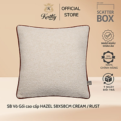 SCATTER BOX Vỏ Gối cao cấp nhập khẩu Ireland Anh Quốc HAZEL màu CREAM / RUST kích thước 58X58CM phong cách hiện đại