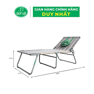 GHẾ - GIƯỜNG XẾP  DUY LỢI THÉP CHÂN DÀI (TẶNG 10 MÓC ÁO KÉP NHỰA CAO CẤP DUY LỢI)