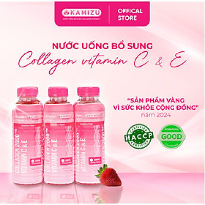Kamizu Nước uống bổ sung Collagen Vitamin C - Lốc 6 chai