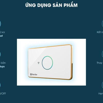 Công tắc cảm ứng Rạng Đông RD-CT.01.WF điều khiển thiết bị từ xa, mặt kính cường lực chống xước, 1 nút bấm - Hàng chính hãng