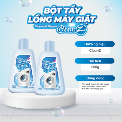 Bột Tẩy Lồng Máy Giặt Cao Cấp CleanZ  - Hộp 200g