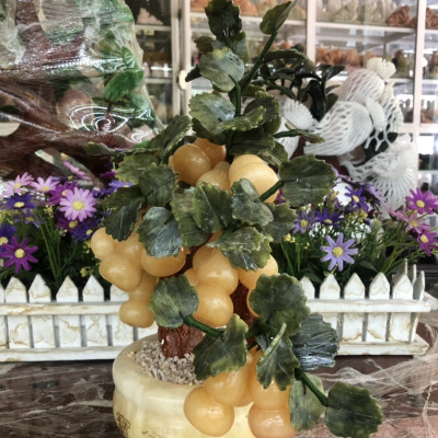 Cây tài lộc hồ lô phong thủy đá ngọc hoàng long - Cao 34 cm