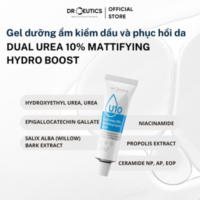 DRCEUTICS Gel Dưỡng Ẩm Kiềm Dầu Và Phục Hồi Da Dual Urea 10% Mattifying Hydro Boost (50g)