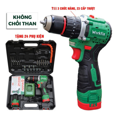 Máy Khoan Dùng Pin WORKFIX  16,8V -  Đầu Kẹp Autolook 10mm Pin 4 Cell bảo hành chính hãƞg