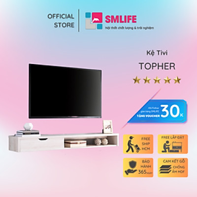 Kệ tivi treo tường hiện đại cho phòng khách SMLIFE Topher