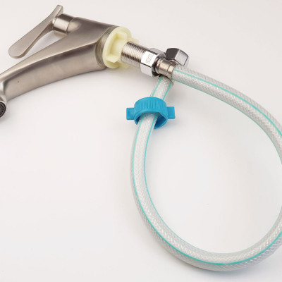 Dây cấp nước nhựa bọc bố dù chịu áp cao dài 50cm Eurolife EL-DCN50 (Trắng xanh)