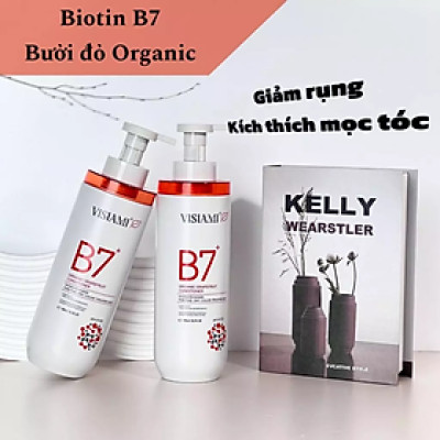 BỘ GỘI XẢ DƯỠNG TÓC ORGARNIC BƯỞI VISIAMI B7+ GRAPEFRUIT SHAMPOO AND CONDITIONER 780MLX2 giảm rụng, mọc tóc nhanh cho tóc thưa mảnh khô