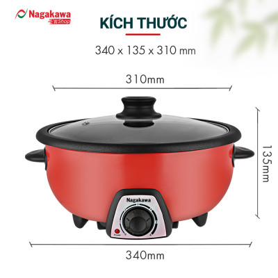 Lẩu điện đa năng Nagakawa NAG1904 (3.5 Lít) - Hàng chính hãng