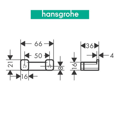 Móc áo đôi HANSGROHE AddStoris 41755