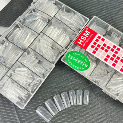 Hộp 500 Móng Úp Tay HSM Vuông Trong Trơn (Không Nhám) Đủ Size Từ 0-9 Chuyên Dùng Nối Móng Làm Nail Mỏng Dẻo