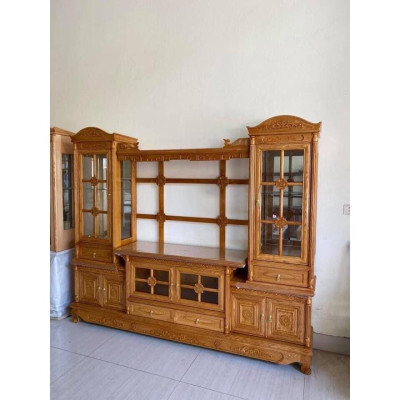 Kệ TV Gỗ Xoan Đào Kết Hợp Tủ Trưng Bày 2m2