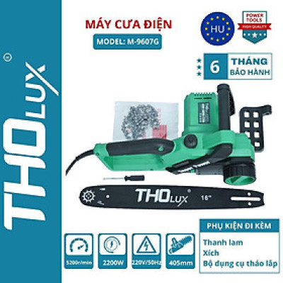 Máy Cưa Xích Động Cơ Điện Tholux Công Suất Lớn 2200W Chính Hãng Lưỡi Cưa 405mm Động Cơ Lõi Đồng