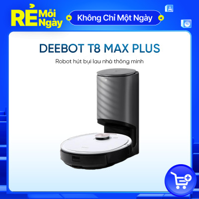 Robot hút bụi lau nhà Ecovacs Deebot Ozmo T8 Max Plus  – Lực hút 1500PA - Kèm dock sạc hút rác tự động - Bản Nội Địa - Hàng Chính Hãng