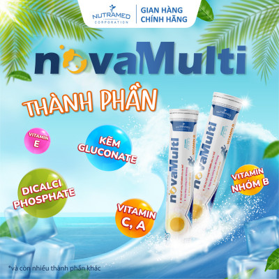 Viên sủi NovaMulti bổ sung vitamin và khoáng chất, hỗ trợ tăng cường sức đề kháng, giảm mệt mỏi (20 viên) - Nutramed