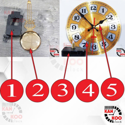 [COMBO-05] MÁY ĐỒNG HỒ KIM TRÔI + MẶT NHÔM + KIM + MÁY LẮC + CÂY LẮC ĐỒNG HỒ TREO TƯỜNG