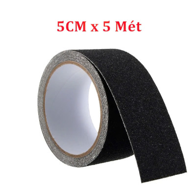 5cm x 2.5m Băng Keo Nhám Chống Trơn Trượt Cầu Thang, Bậc Cửa Oto MÀU ĐEN