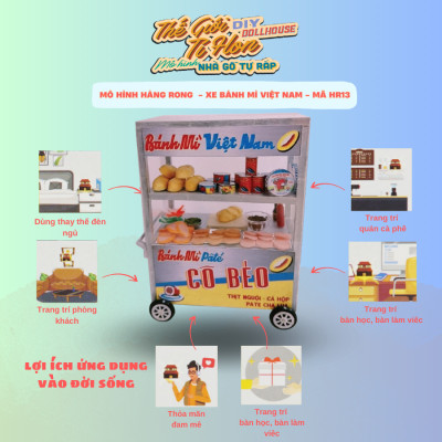 MÔ HÌNH TỰ LẮP RÁP DIY SÀI GÒN XƯA VÀ NAY - XE BÁNH MÌ VIỆT NAM - HR13