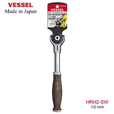 Cần xiết lắc léo tự động 2 chiều tay cầm bằng gỗ Vessel (Nhật Bản)