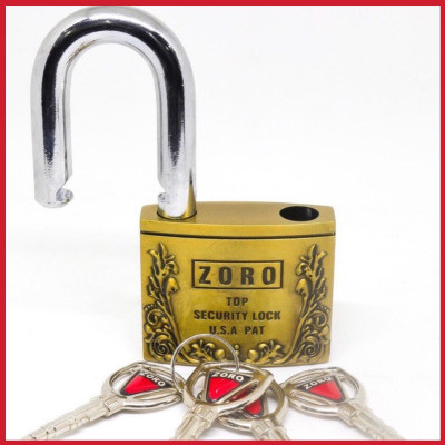 Ổ khoá ZORO bông chìa tròn - 6 phân - càng ngắn - làm từ thép hardened không gỉ - hàng chính hãng