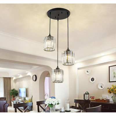 Đèn thả  pha lê hiện đại - kèm bóng LED và đế ốp trần