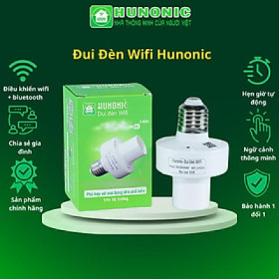 Đui Đèn Wifi Hunonic Điều Khiển Từ Xa Qua Điện Thoại,Tối Ưu Hóa Trải Nghiệm Chiếu Sáng, Hàng Việt Nam