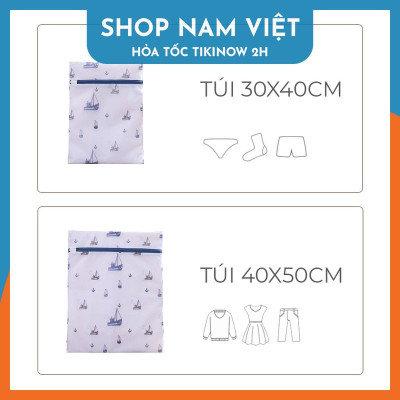 Combo 5 Túi Giặt Lưới Mịn Bảo Vệ Quần Áo Có Hoa Văn