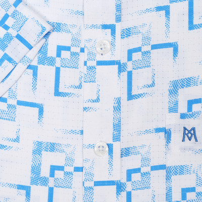 Áo sơ mi nam tay ngắn form suông vạt ngang Khatoco A1MN538T2-CNIN337-2504-N-CÔNG NGHỆ NANO MỚI