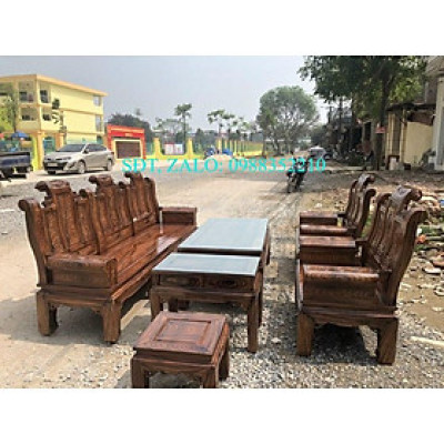 Bộ bàn ghế âu á gỗ xoan phun vân mun - NỘI THẤT BÌNH LONG 0988-352-210