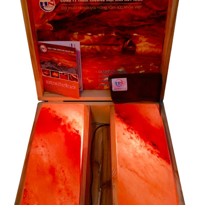 Hộp xông chân đá muối Himalaya 2 viên to 25cm