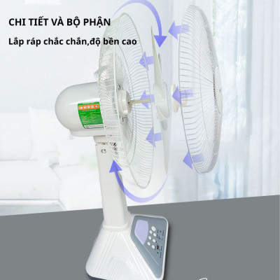 Quạt Tích Điện SOWUN SW809, Thời Gian Hoạt Động Lâu, Có Đèn LED 0.2W Sử Dụng Khi Mất Điện