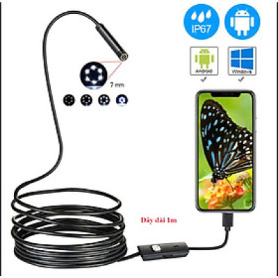 Khám Phá Mọi Ngóc Ngách Với Kamera Nội Soi Cắm Điện -Thoại 3in1 6 LED Dài 2m Cao Cấp