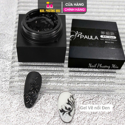 Gel Vẽ Nổi Đen Trắng Làm Nail, Chất Đặc 10g Cho Thợ Nail, Tạo Hình 3D Sóng Lượn Hot Trend Đa Năng Siêu Đẹp Không Chảy Sơn Gel Nữ