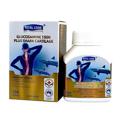 Sale date 10.2025 Viên xương khớp Vital Code Glucosamine 1500mg plus Shark Cartilage ,Cải thiện tình trạng viêm khớp ( 100 viên, NK Úc)