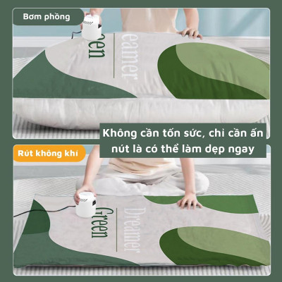 Combo 6 Túi Hút Chân Không Đựng Chăn Màn, Quần Áo, Chống Ẩm Mốc Bụi, Bảo Quản Quần Áo Chăn Gối Mền - TẶNG KÈM BƠM ĐIỆN