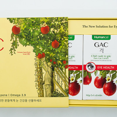 Set 3 hộp Humancel GAC (Viên nang dầu gấc chăm sóc mắt, trẻ hóa da, ngừa ung thư, đạt tiêu chuẩn Hàn Quốc)