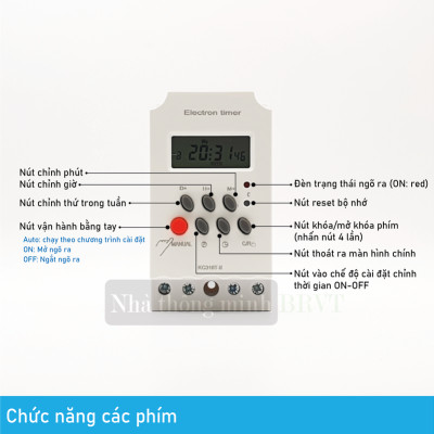 Bộ công tắc,Timer hẹn giờ bật tắt thiết bị điện KG316 T-II 25A/220V 16 chương trình