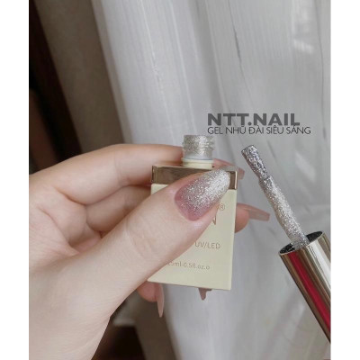 Sơn Gel Nhũ Đài Milan Siêu Sáng Làm Nail, Màu Bạc 02 Lấp Lánh Chai 15ml Cho Móng Lộng Lẫy, Bền Màu, Dễ Sử Dụng