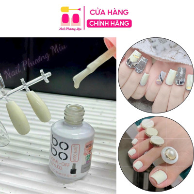 Sơn Gel Trắng Sữa BOBO Milk White Cao Cấp 15ml, Làm Nail Bóng Mướt, Màu Chuẩn, Lông Cọ Sợi Tơ Cao Cấp Nail Phương Miu Nữ