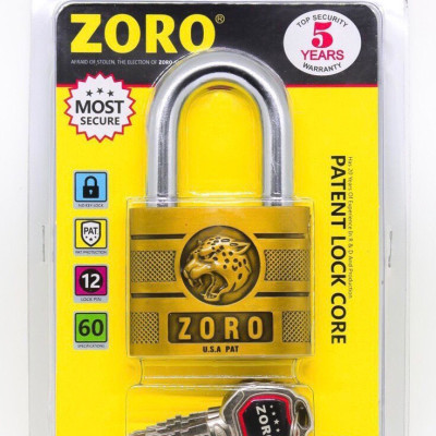 Ổ khóa ZORO đầu báo chìa xe hơi càng ngắn cao cấp thép chống gỉ - chống nước - khóa cửa ngoài trời - hàng chính hãng