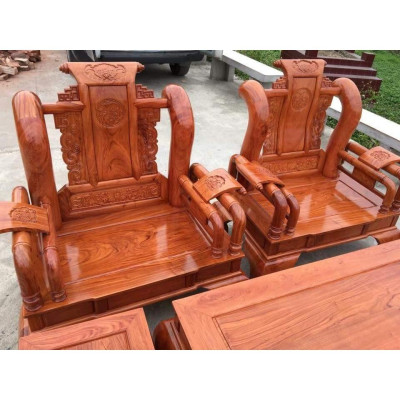 Bàn ghế tần thủy hoàng hương đá tay 12