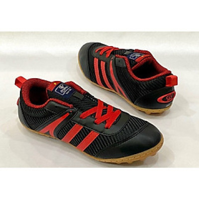 GIÀY ĐÁ BÓNG SÂN CỎ NHÂN TẠO VẢI CHÍ PHÈO C094C ĐEN ĐỎ