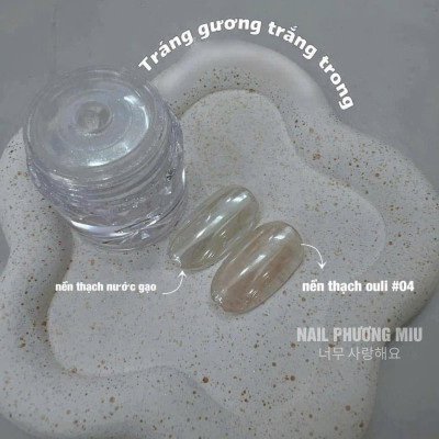 Tráng Gương Trắng Trong Suốt Hạt Siêu Mịn Cao Cấp Làm Nail Bóng Lấp Lánh Tặng Kèm Cọ Chà, Kết Hợp Cùng Nền Sơn Thạch Tạo Hiệu Ứng Móng Sáng Loáng