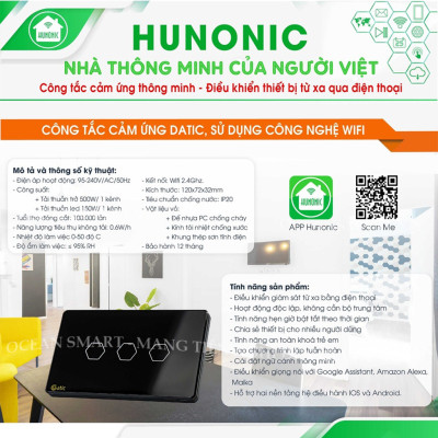 Công Tắc Cảm Ứng, Công Tắc Wifi Thông Minh Datic - DTSW