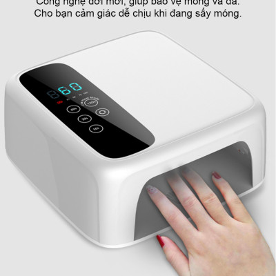 Máy hơ gel sơn móng tay Loại Sạc pin được AM602 - Máy hơ làm khô nail