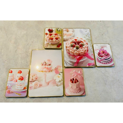 (ẢNH CHỤP THẬT)Tranh treo tường bánh kem 5 trang trí decor tiệm bánh kem kèm đinh