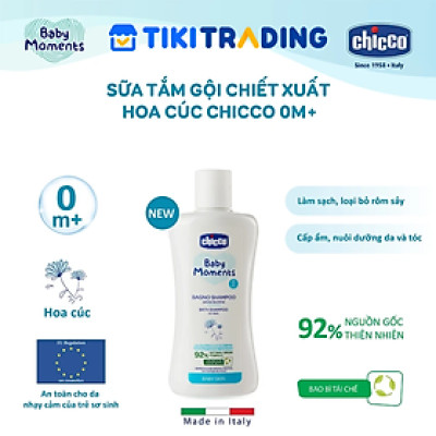 Sữa tắm gội cho bé chiết xuất Hoa cúc 0M+ Chicco 200ml